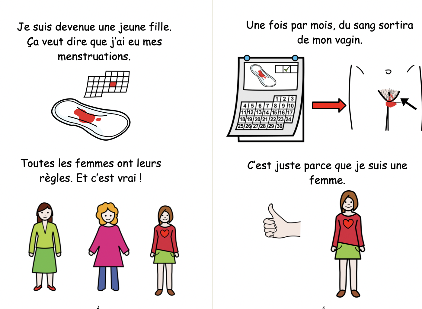 Mini-book - histoire sociale - j'ai mes menstruations